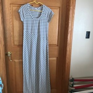 Striped Gray Maxi Dress